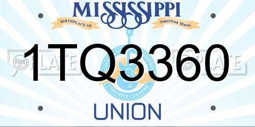 1TQ3360 Mississippi License Plate