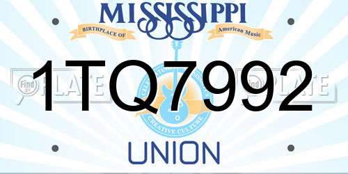 1TQ7992 Mississippi License Plate