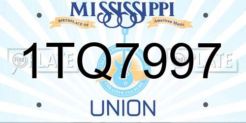 1TQ7997 Mississippi License Plate