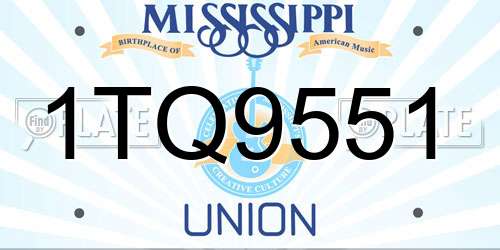 1TQ9551 Mississippi License Plate