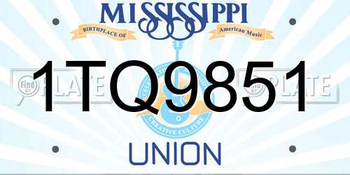 1TQ9851 Mississippi License Plate
