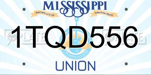 1TQD556 Mississippi License Plate