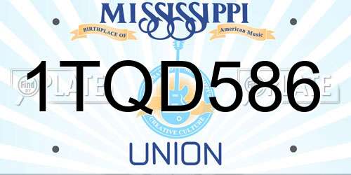 1TQD586 Mississippi License Plate