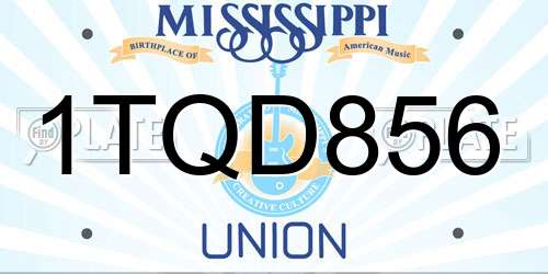 1TQD856 Mississippi License Plate