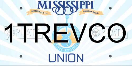 1TREVCO Mississippi License Plate