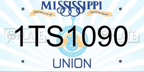 1TS1090 Mississippi License Plate