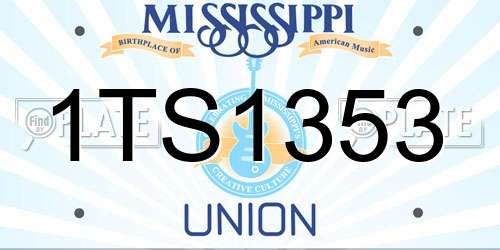 1TS1353 Mississippi License Plate