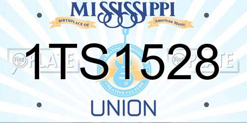 1TS1528 Mississippi License Plate