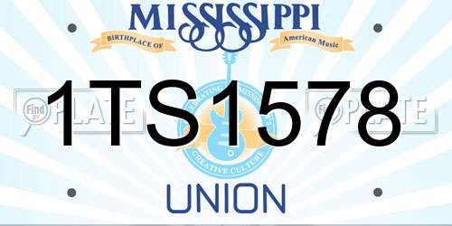 1TS1578 Mississippi License Plate