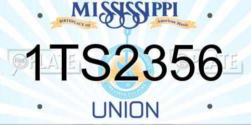 1TS2356 Mississippi License Plate