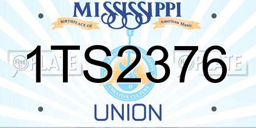 1TS2376 Mississippi License Plate