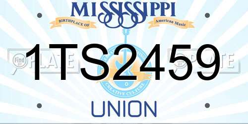 1TS2459 Mississippi License Plate