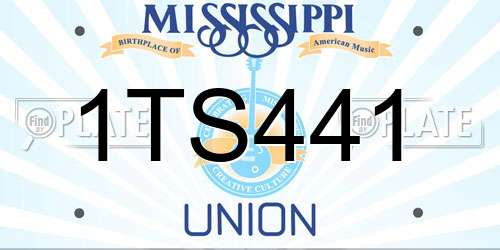 1TS441 Mississippi License Plate