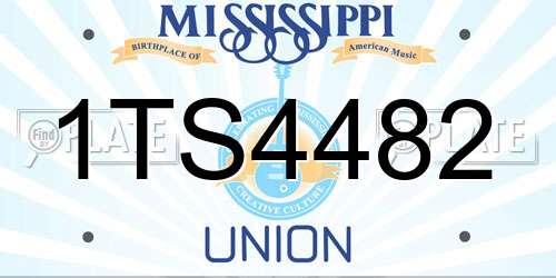 1TS4482 Mississippi License Plate