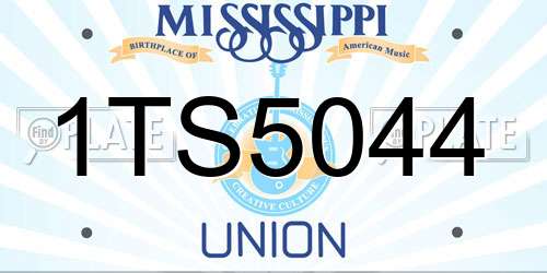 1TS5044 Mississippi License Plate