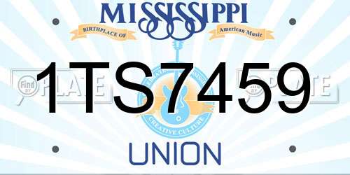 1TS7459 Mississippi License Plate