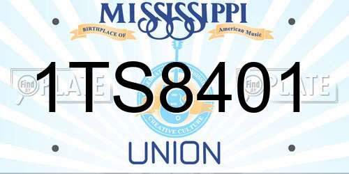 1TS8401 Mississippi License Plate