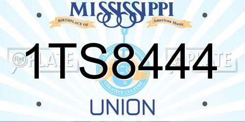 1TS8444 Mississippi License Plate