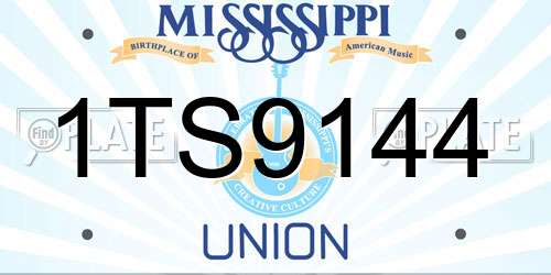 1TS9144 Mississippi License Plate
