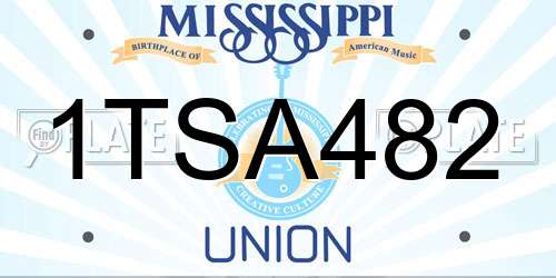 1TSA482 Mississippi License Plate