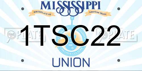 1TSC22 Mississippi License Plate