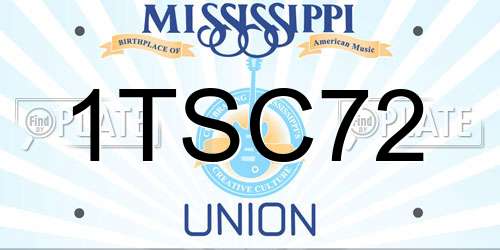 1TSC72 Mississippi License Plate