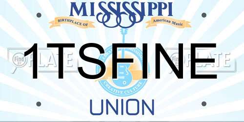 1TSFINE Mississippi License Plate