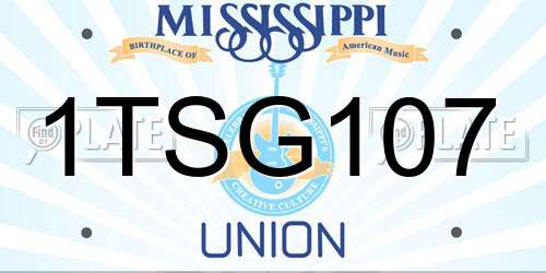1TSG107 Mississippi License Plate