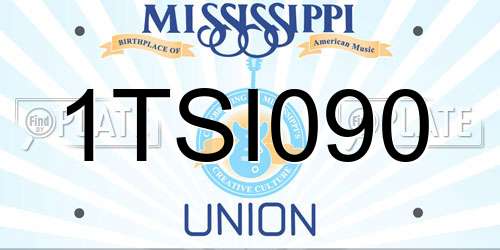 1TSI090 Mississippi License Plate