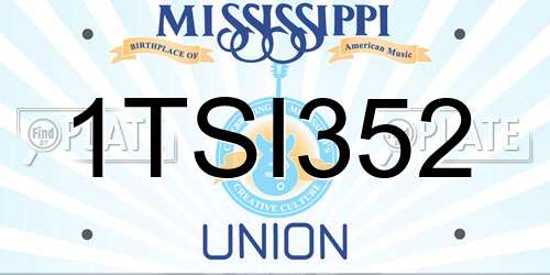 1TSI352 Mississippi License Plate