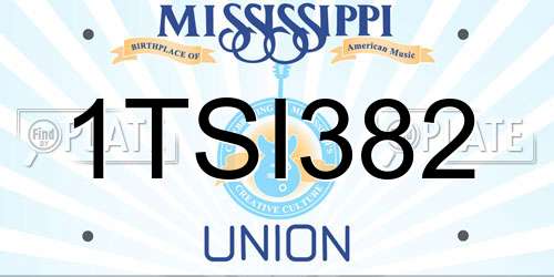 1TSI382 Mississippi License Plate