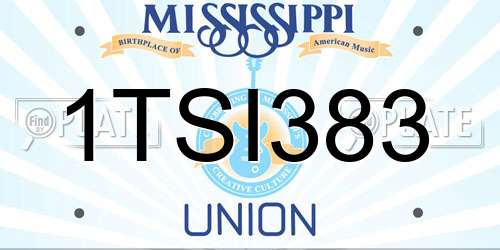 1TSI383 Mississippi License Plate
