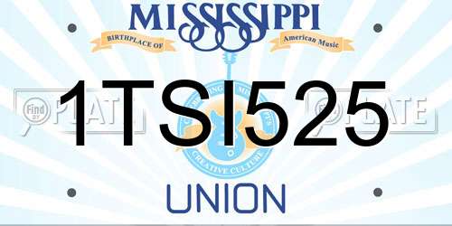 1TSI525 Mississippi License Plate