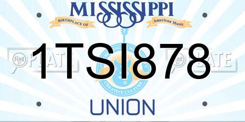1TSI878 Mississippi License Plate