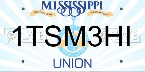 1TSM3HI Mississippi License Plate