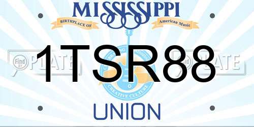 1TSR88 Mississippi License Plate