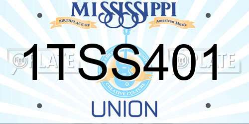 1TSS401 Mississippi License Plate