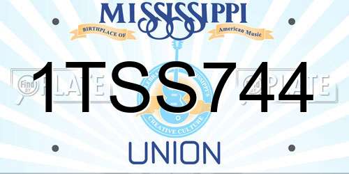 1TSS744 Mississippi License Plate
