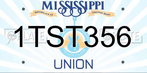 1TST356 Mississippi License Plate