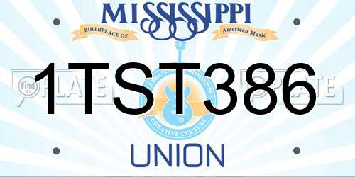 1TST386 Mississippi License Plate