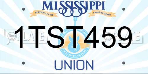 1TST459 Mississippi License Plate