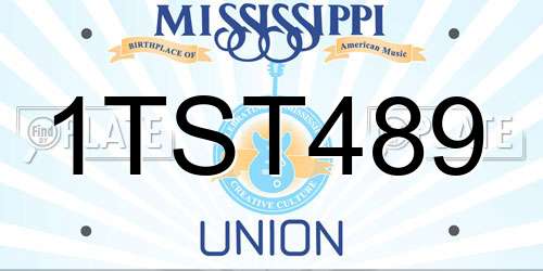 1TST489 Mississippi License Plate