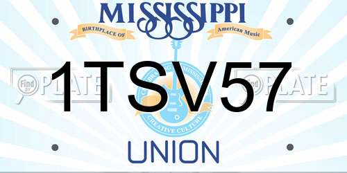 1TSV57 Mississippi License Plate