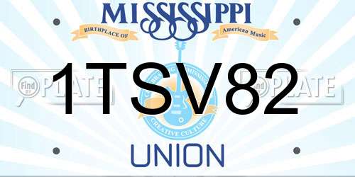 1TSV82 Mississippi License Plate