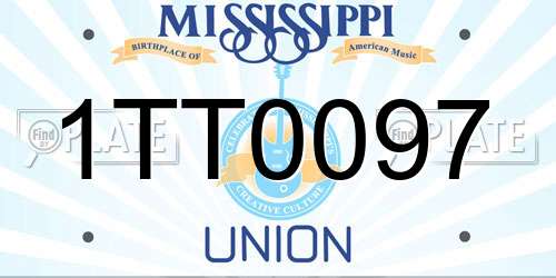 1TT0097 Mississippi License Plate