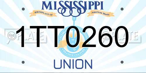 1TT0260 Mississippi License Plate