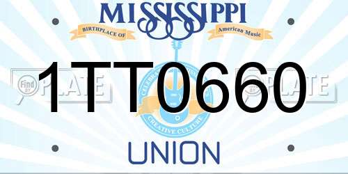 1TT0660 Mississippi License Plate