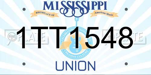 1TT1548 Mississippi License Plate