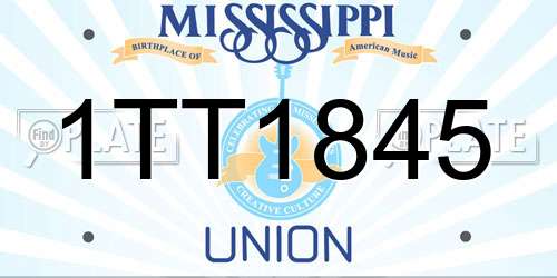 1TT1845 Mississippi License Plate