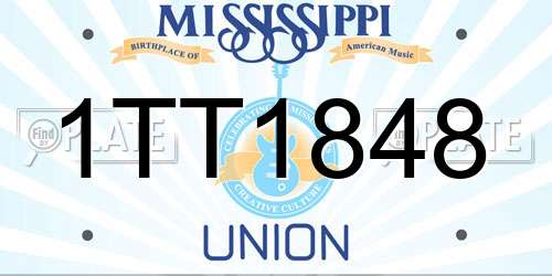 1TT1848 Mississippi License Plate